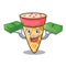 With money bag ice cream tone mascot cartoon