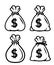 Money bag icon, moneybag black