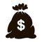 Money bag icon. Sack of money or coin vector illustration