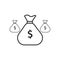 Money bag icon vector. Color editable. Simple style and isolated on a blank background.