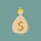 Money bag icon vector treasure