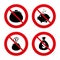 Money bag icons. Wallet and piggy bank symbols