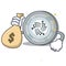 With money bag IOTA coin character cartoon