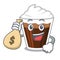 With money bag irish coffe isolated with the cartoon