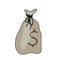 Money bag isolated on white background. Sack of money.
