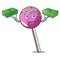 With money bag lollipop with sprinkles mascot cartoon