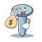 With money bag nail character cartoon style