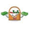 With money bag picnic basket mascot cartoon