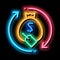 money bag repeat neon glow icon illustration