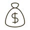 Money bag safe business financial investing line style icon