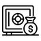 Money bag safe icon, outline style