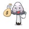 With money bag shaggy mane mushroom character cartoon