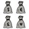 Money bag - vector set