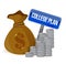Money bags college plan sign