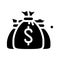 Money bags glyph icon vector isolated illustration