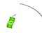 Money bait and money trap business concept. Fishing rod with hook and banknote dollar
