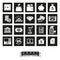 Money, banking and finance square icon set