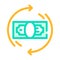 Money banknote circle arrows color icon vector illustration