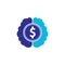 Money Brain Icon Logo Design Element.