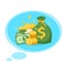Money and bubble for dream and success concept, illustration wealth money and rich for dream idea successful, symbol successful