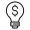 Money bulb idea icon, outline style