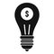 Money bulb idea icon, simple style