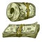 Money bundle isolated