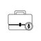 Money business financial briefcase coin line style icon