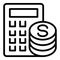 Money calculator icon outline vector. Self people