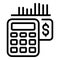 Money calculator icon outline vector. Training staff