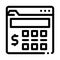 Money calculator icon vector outline illustration