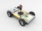 Money Car and Gearshift on stack of money isolated on gray background 3d illustration