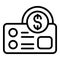 Money card icon outline vector. Online offer