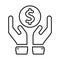 Money Care Icon In Outline Style