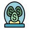 Money care incubator icon vector flat