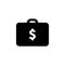 Money case icon flat style simple vector illustration