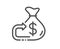 Money cashback line icon. Financial goal sign. Vector