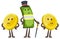 Money Character Capitalist in a top hat with a cane. Coin Characters