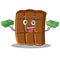 With money chocolate character cartoon style