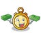 With money chronometer character cartoon style