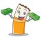 With money cigarette character cartoon style