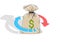 Money circulation, return on investment, currency exchange, cash