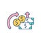 Money circulation RGB color icon