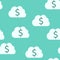 Money clouds, seamless pattern