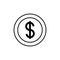 Money coin commerce shopping line image icon