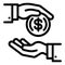 Money coin corruption icon, outline style