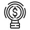 Money coin cup icon outline vector. Training staff