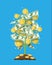 Money coin tree. Growing money tree.