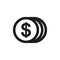 Money coins icon. Coins illustration in flat style for website, design. Dollar sign â€“ for stock