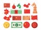 Money and commerce of china icon set design